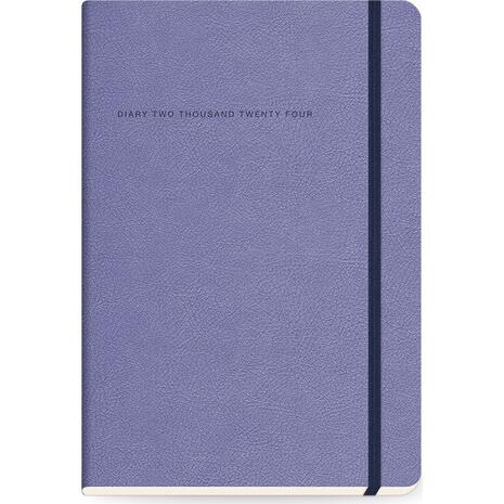 Ημερολόγιο ημερήσιο The Writing Fields Softline 2000 14x21cm 2024 με λάστιχο soft εξώφυλλο με υφή δέρματος Levander